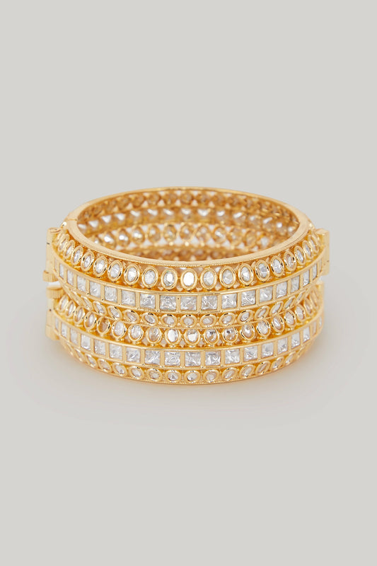 Gold Plated Kundan Polki Kada