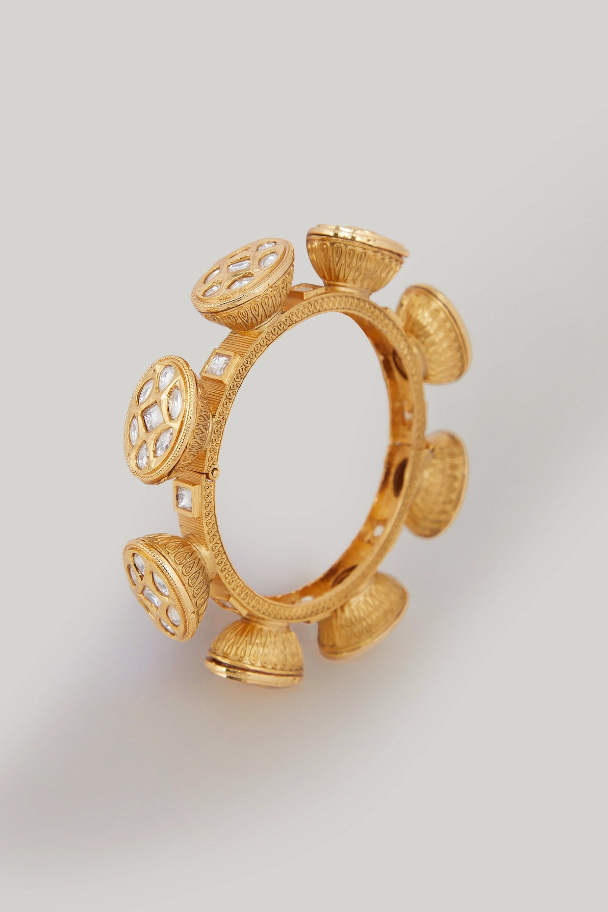 Gold Plated Kundan Polki Kada