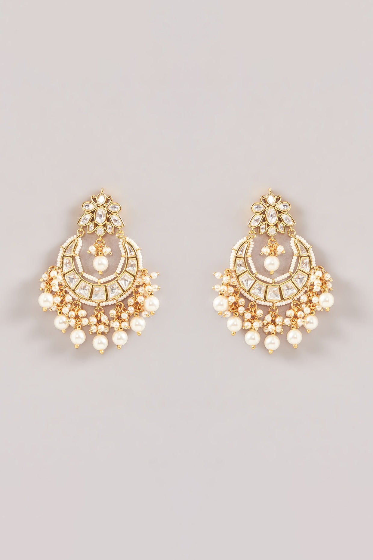 Gold Plated Kundan Polki & Pearl Choker Necklace Set