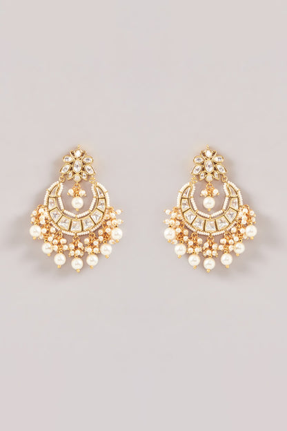 Gold Plated Kundan Polki & Pearl Choker Necklace Set