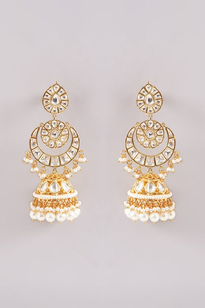 Gold Plated Kundan Polki & Pearl Choker Necklace Set
