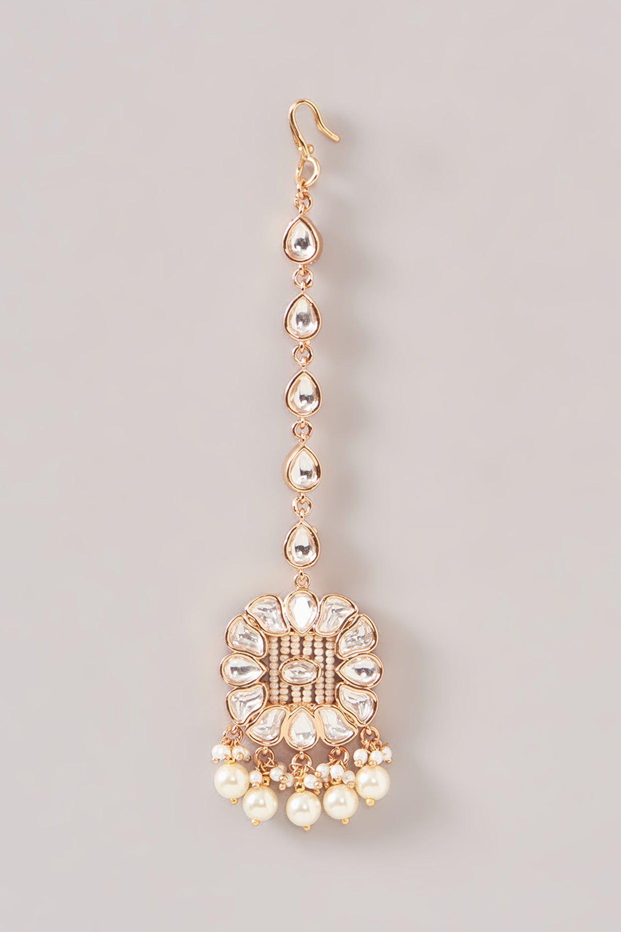 Gold Plated Kundan Polki & Pearl Choker Necklace Set
