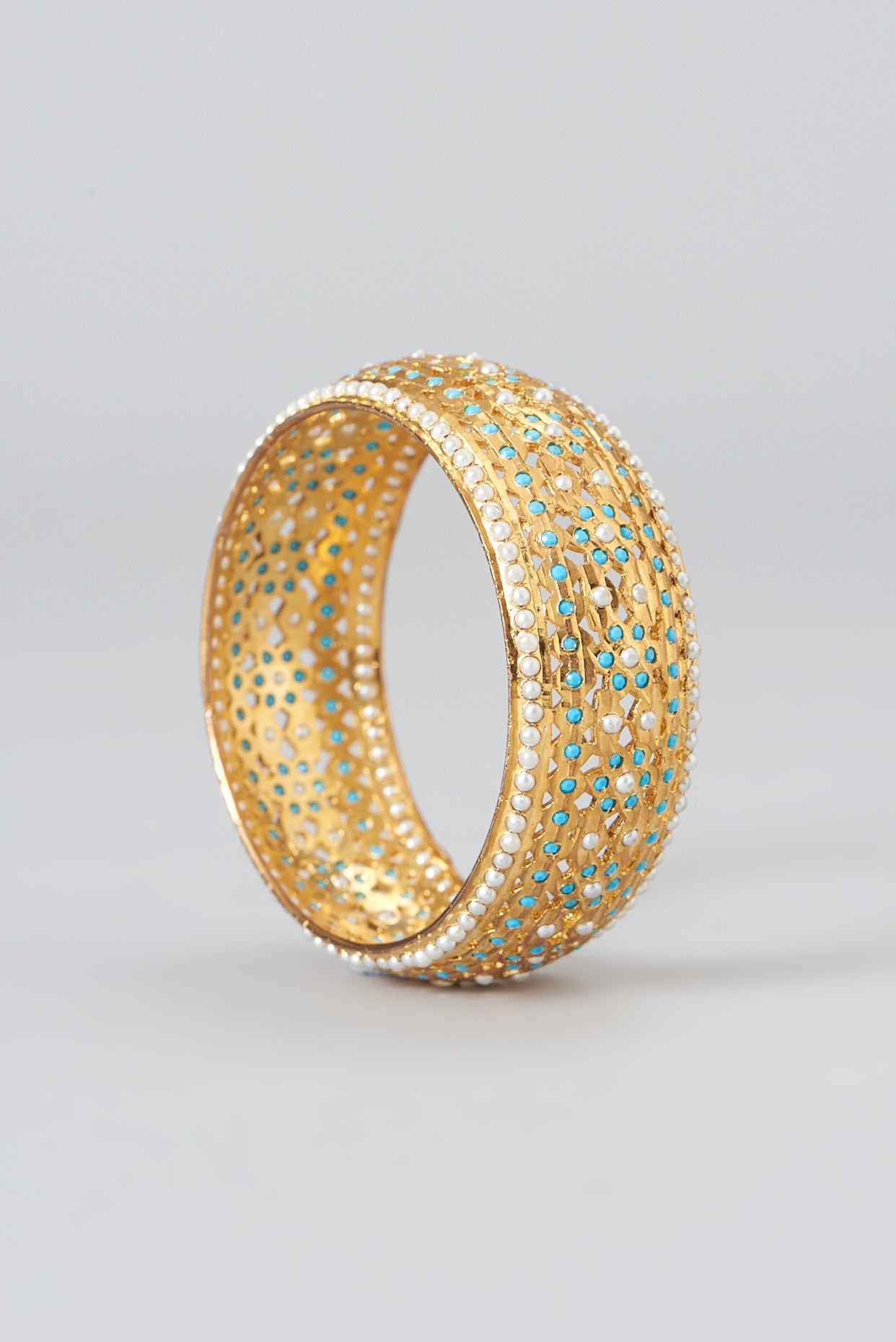 Gold Plated Kundan Polki Kada