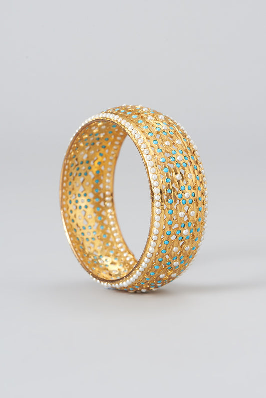 Gold Plated Kundan Polki Kada