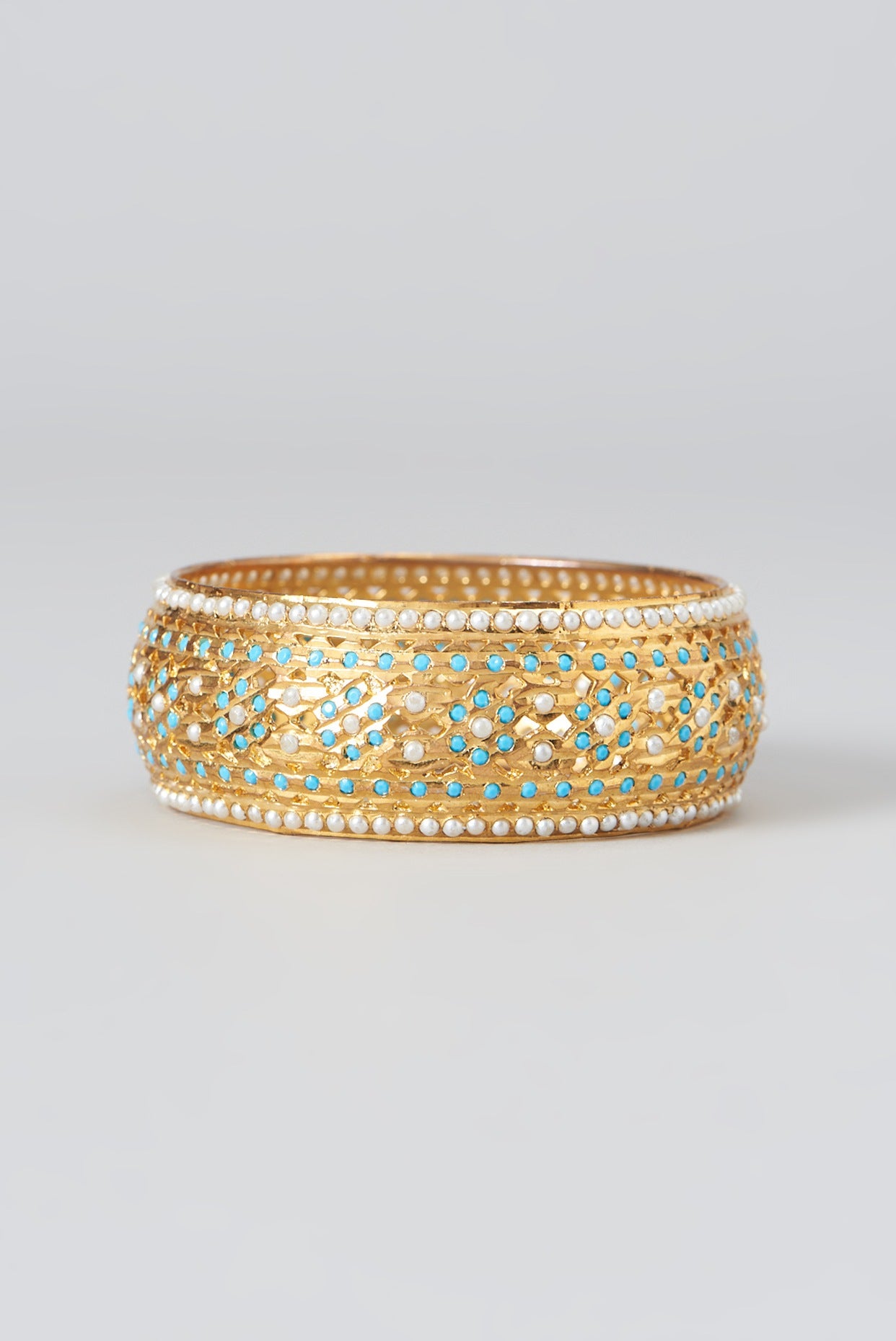 Gold Plated Kundan Polki Kada