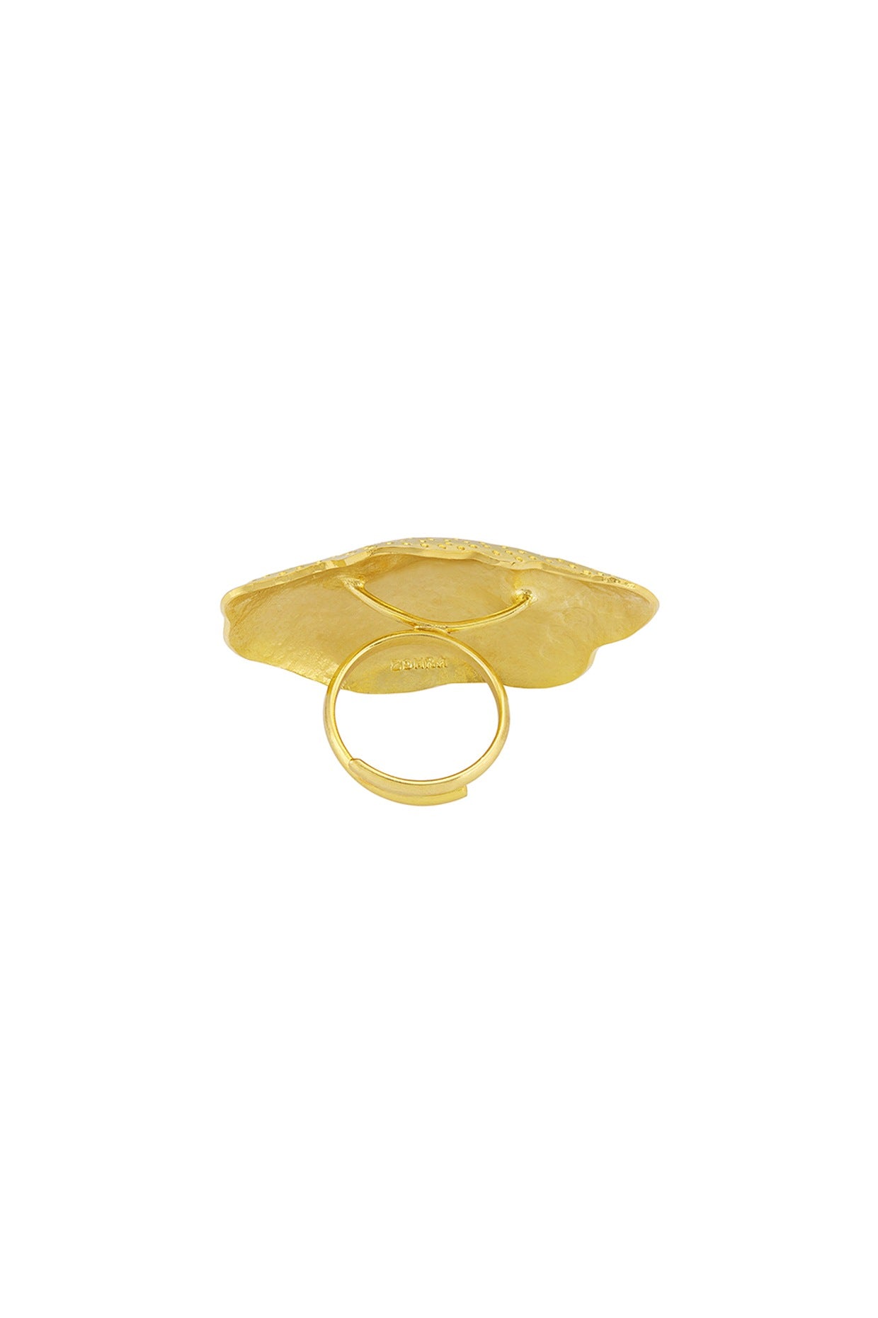 Gold Finish Ring In Brass