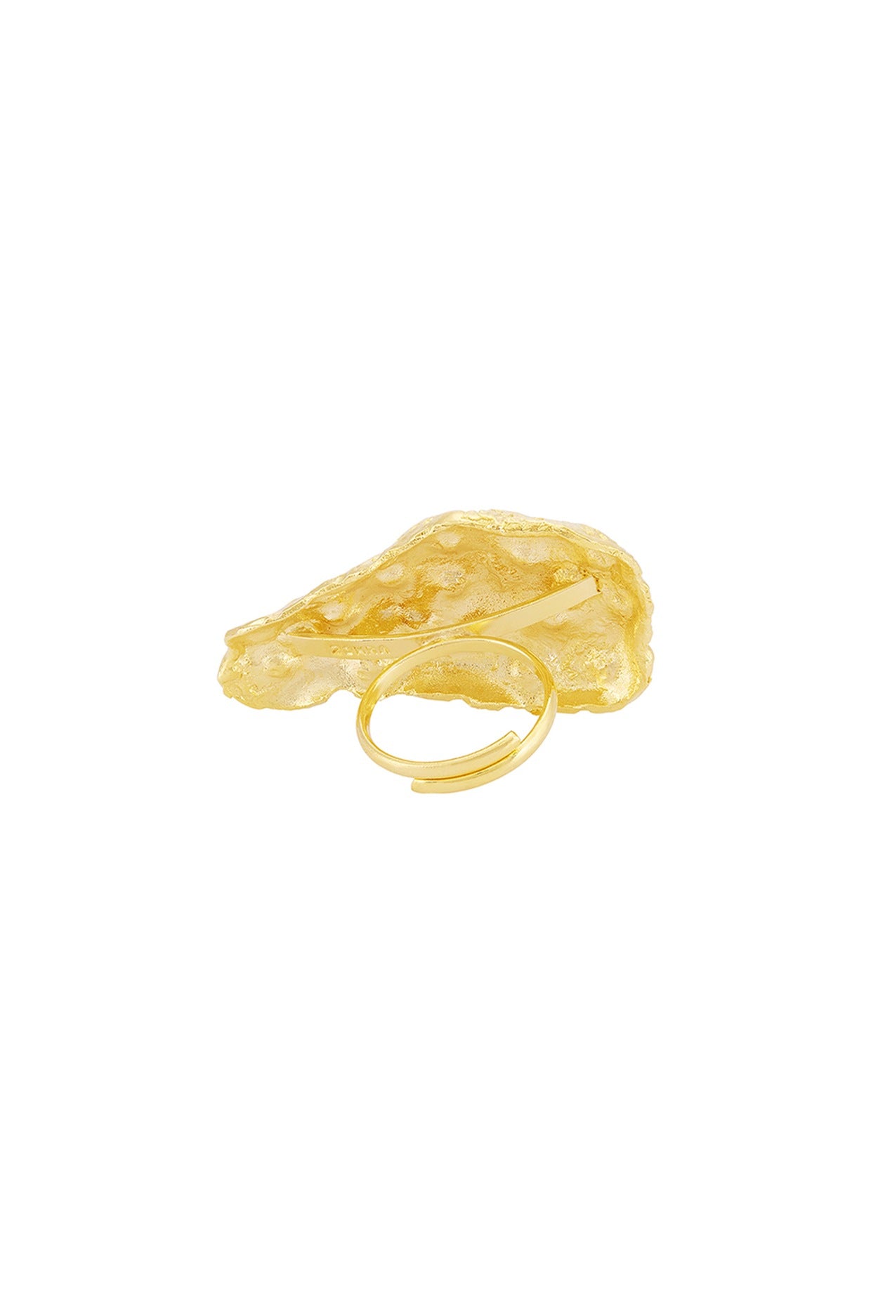 Gold Finish Handcrafted Textured Ring