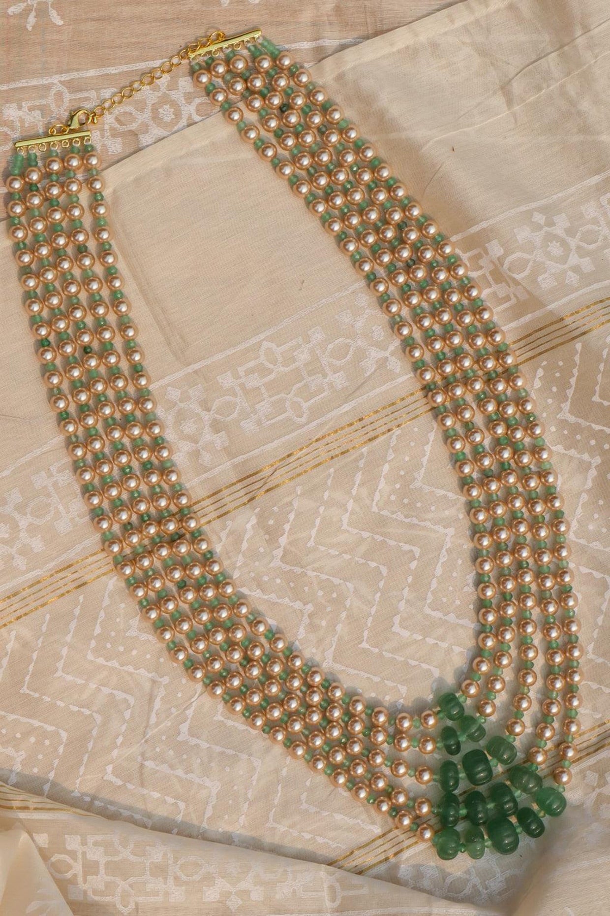 Gold Plated Jadau Kundan Polki Long Necklace