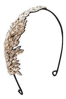 Shaded Pink Crystal Leaf Pattern Embellished Headband