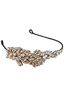 Shaded Pink Crystal Leaf Pattern Embellished Headband