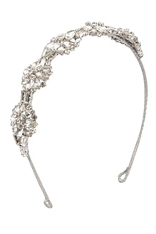 Silver Shadow Floral Crystal Embellished Headband