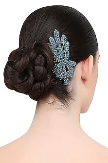 Blue Orchid Trellis Crystal Embellished Haircomb