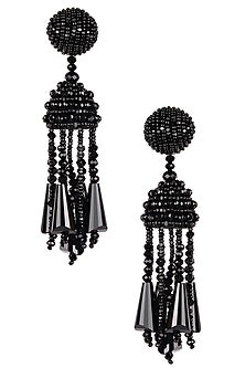 Classic Black Fringe Tassel Drop Earrings