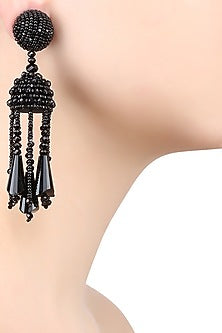 Classic Black Fringe Tassel Drop Earrings