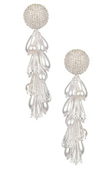 Pearl White Beaded Earrings