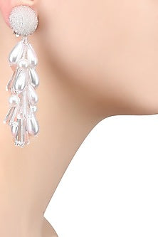 Pearl White Beaded Earrings