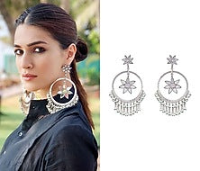 Antique Silver Finish Oversized Fringe Bali Earrings
