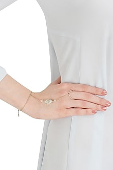Silver finish seed pearl hand harness