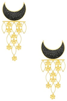 Gold Plated Crescent Shaped Earrings