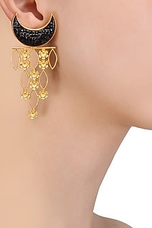 Gold Plated Crescent Shaped Earrings