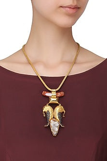 Gold Plated Bird Motif Pendant Necklace