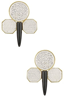 Rhodium Plated Textured Earrings