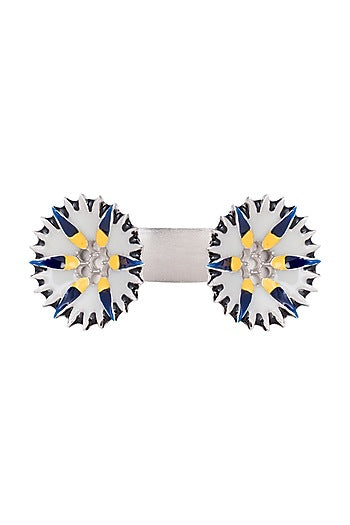 Silver plated multi coloured floral bracelet