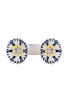 Silver plated multi coloured floral bracelet