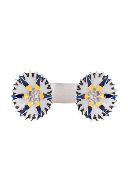 Silver plated multi coloured floral bracelet
