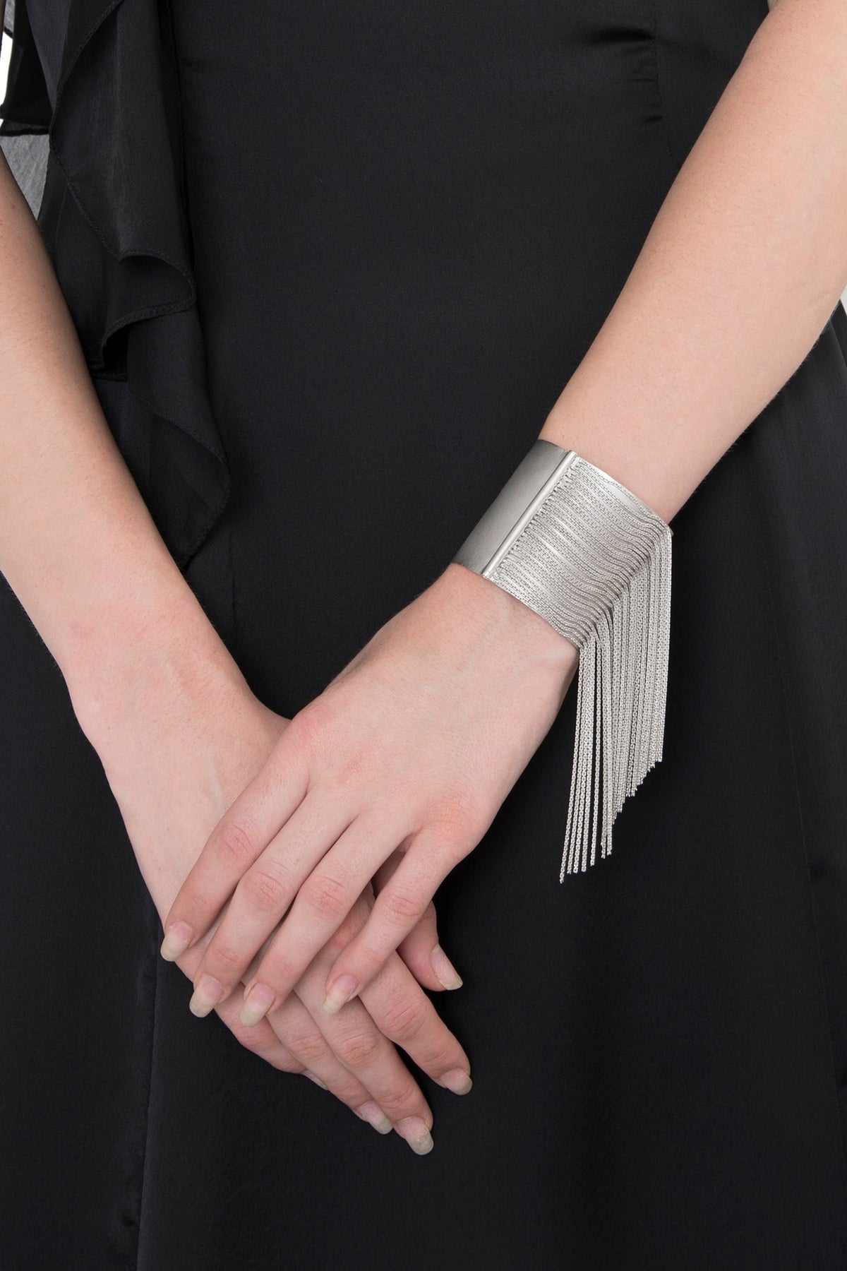Silver Fringes Hand Cuff