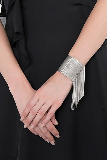 Silver Fringes Hand Cuff