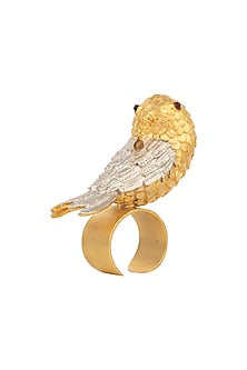 Gold and Silver Dual Plated Bird Motif Ring
