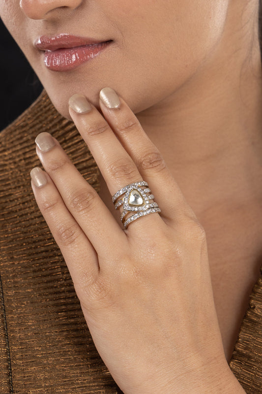 Geometric Embellished Ring 