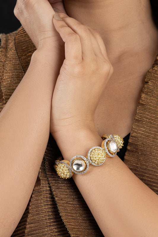 Pearl & Stone Studded Bracelet 