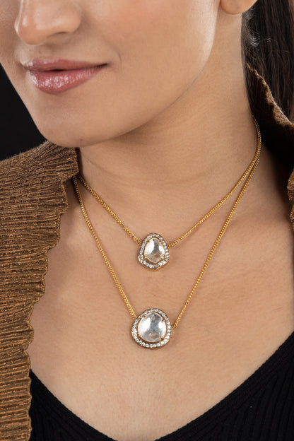 Stone Embellished Layered Necklace 