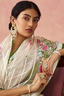 Gold Finish Pearl & Kundan Polki Hand Harnesses ( Set of 2)