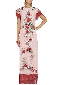 Pink Straight Fringed Suit and Pants Set