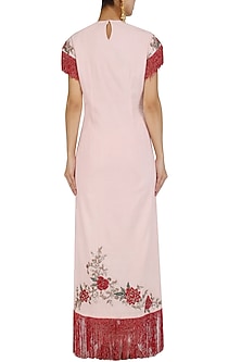 Pink Straight Fringed Suit and Pants Set