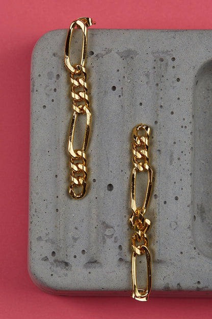 Handcrafted Chain Link Long Earrings 