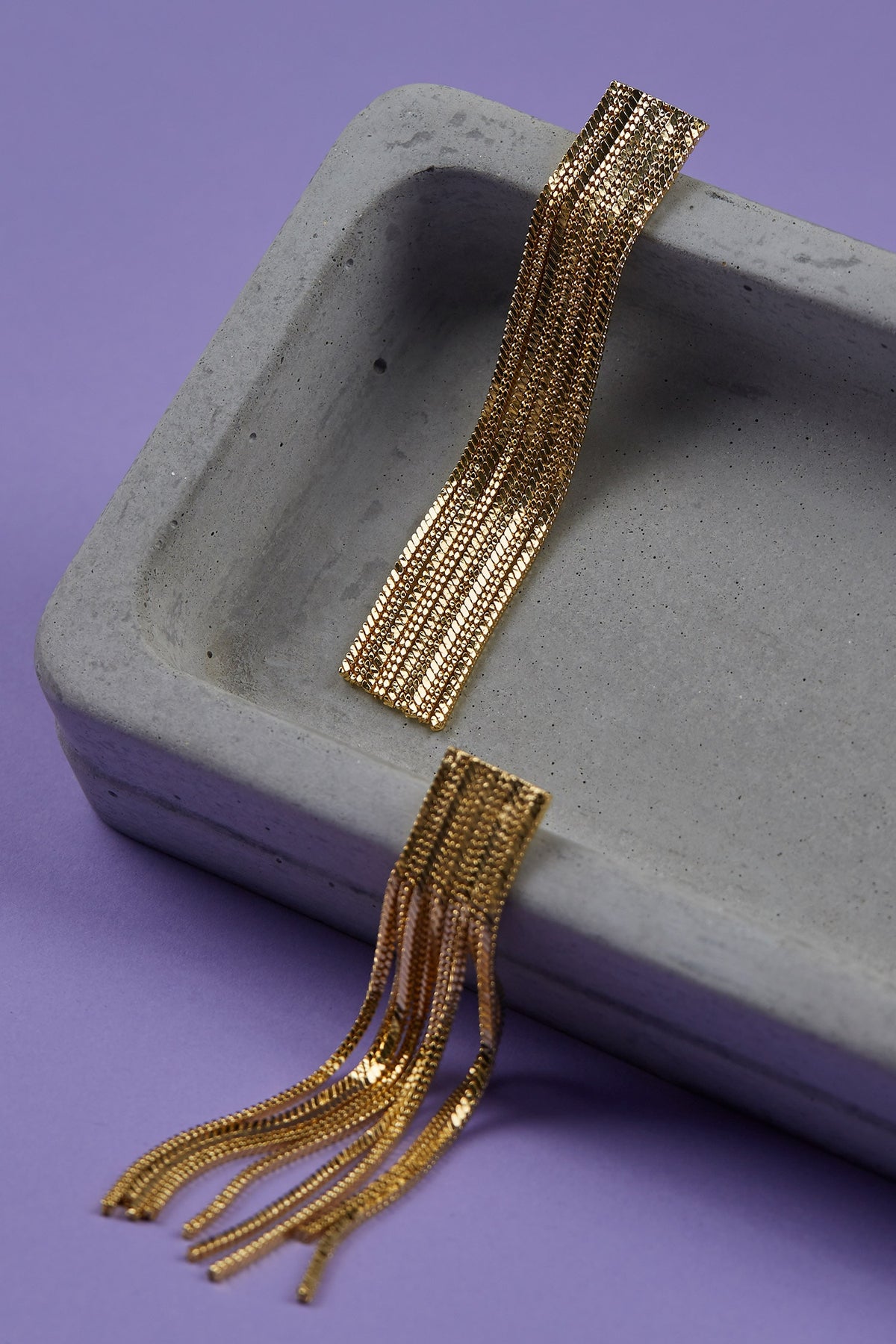 Handcrafted Chain Tassel Long Earrings 