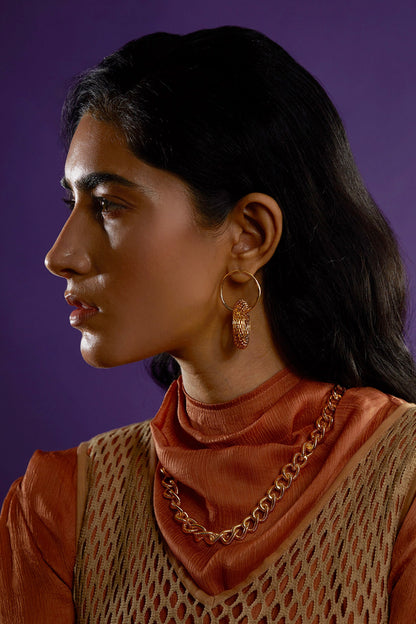 Handcrafted Hoop Disco Danglers 