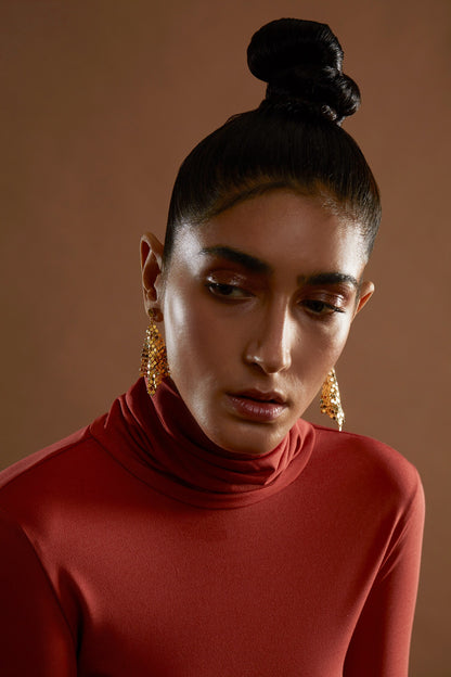 Handcrafted Mesh Tassel Earrings 