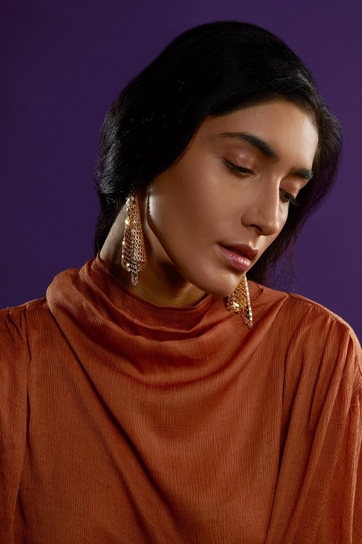 Handcrafted Mesh Tassel Earrings 