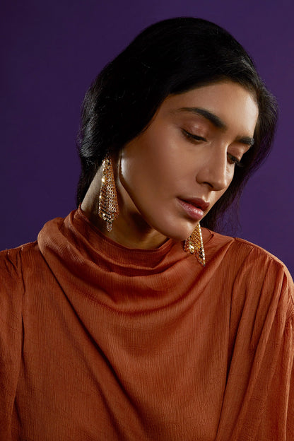 Handcrafted Mesh Tassel Earrings 