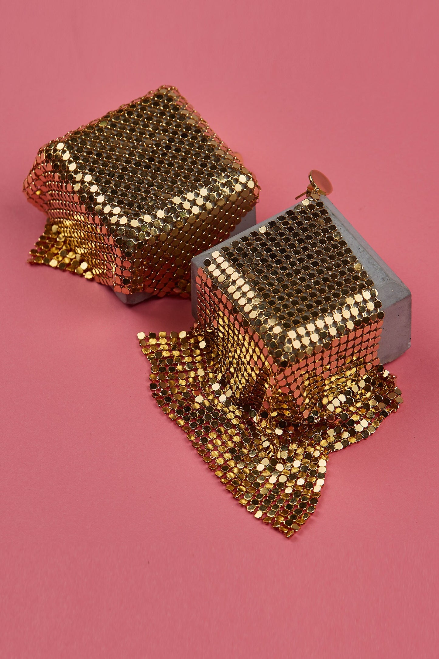 Handcrafted Mesh Tassel Earrings 