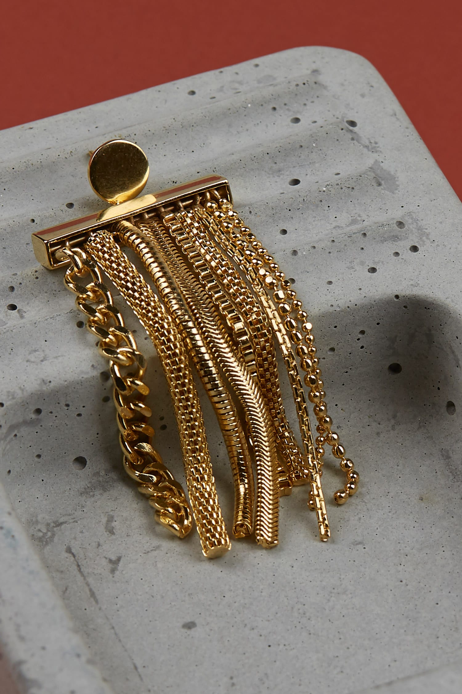 Handcrafted Chain Tassel Earrings 
