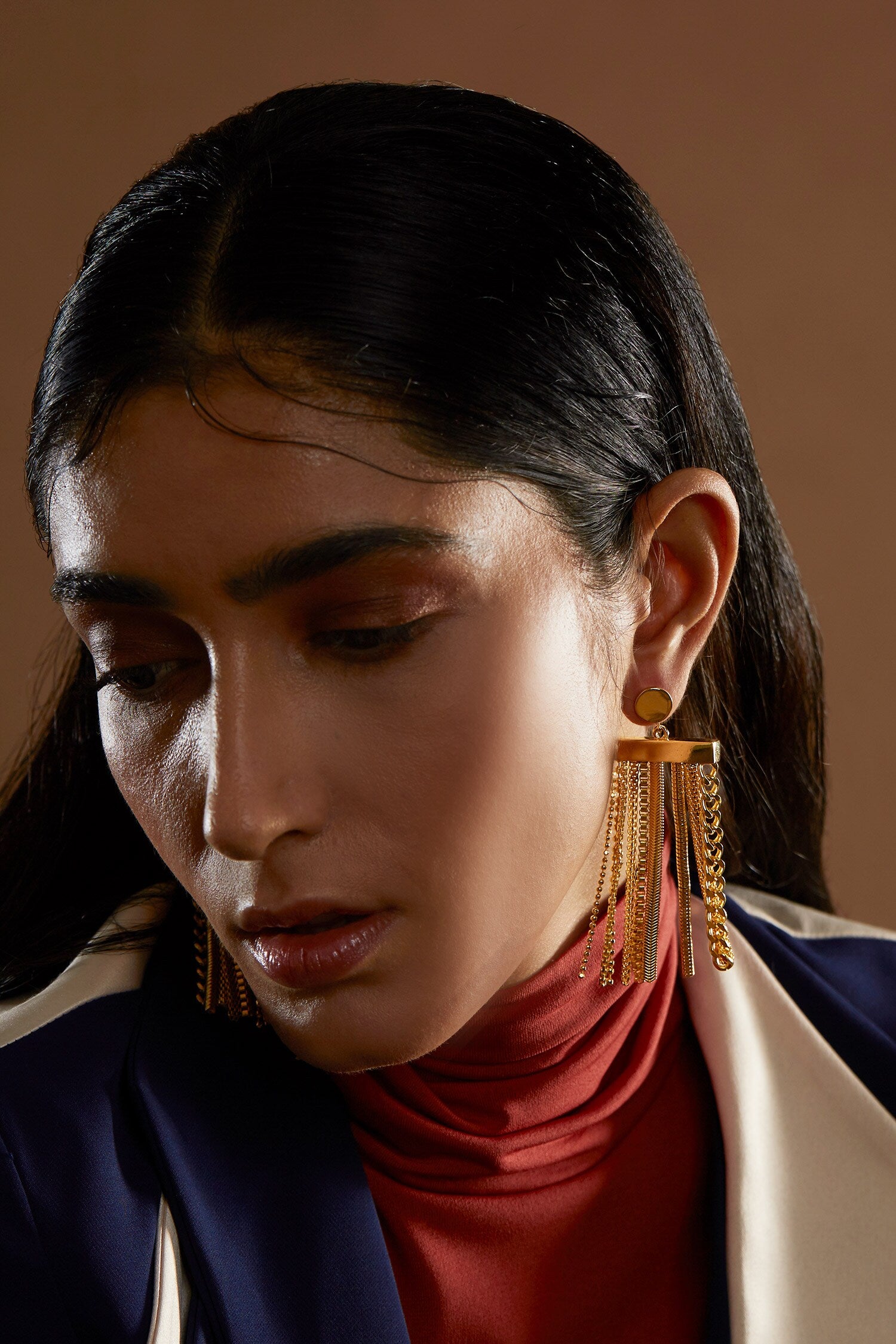 Handcrafted Chain Tassel Earrings 
