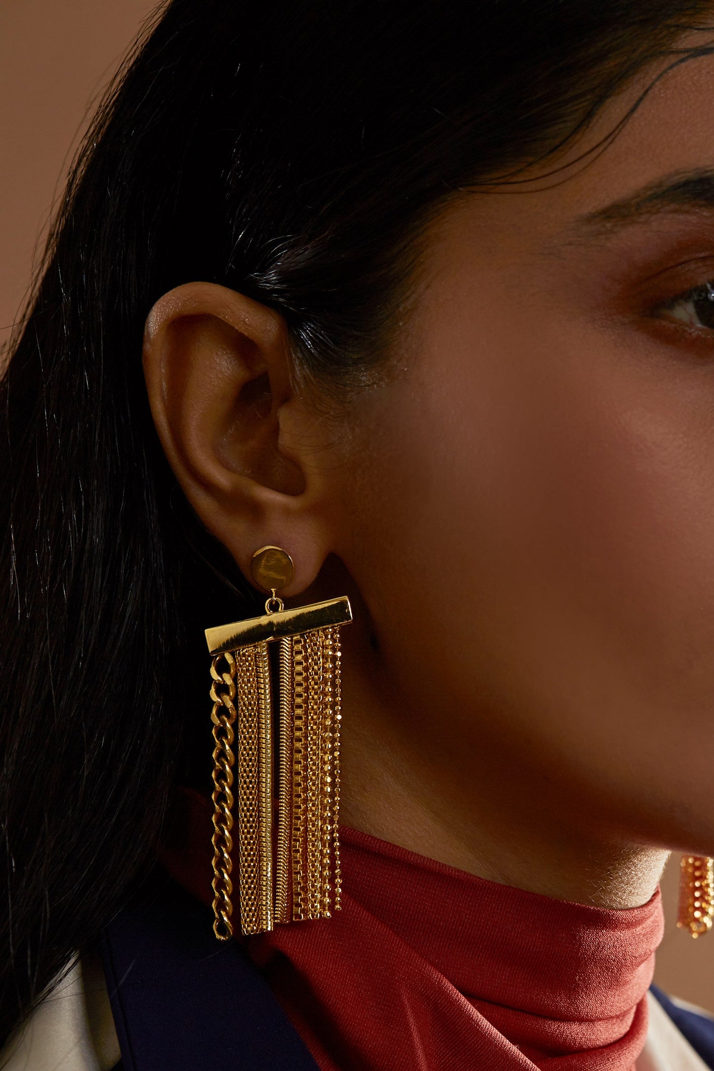 Handcrafted Chain Tassel Earrings 