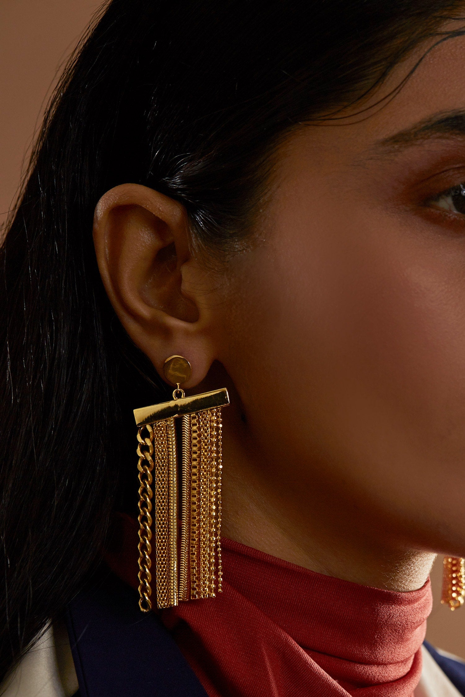 Handcrafted Chain Tassel Earrings 