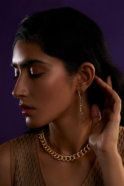 Interlink Chain Textured Necklace 